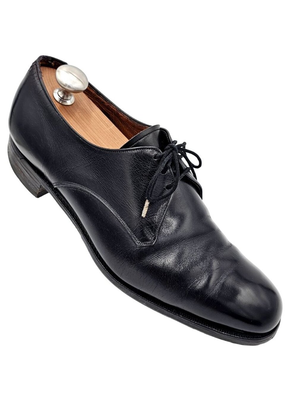 Vintage Crockett & Jones Woodstock 2 Men 9 Black Leather Dress Shoe Oxford Derby